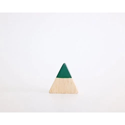 Figurine en Bois triangulaire - Sapin de Noël - Vert - FIGURINES EN BOIS