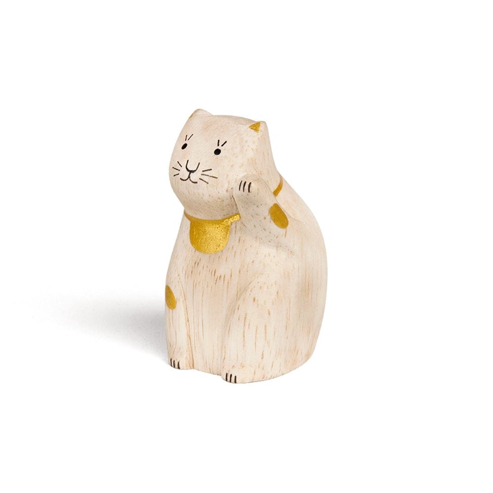 Figurine Porte carte Maneki neko - Edition Or - FIGURINES EN BOIS