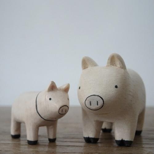 Figurines en bois - Famille cochon - FIGURINES EN BOIS