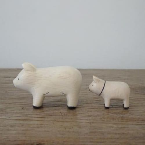 Figurines en bois - Famille cochon - FIGURINES EN BOIS