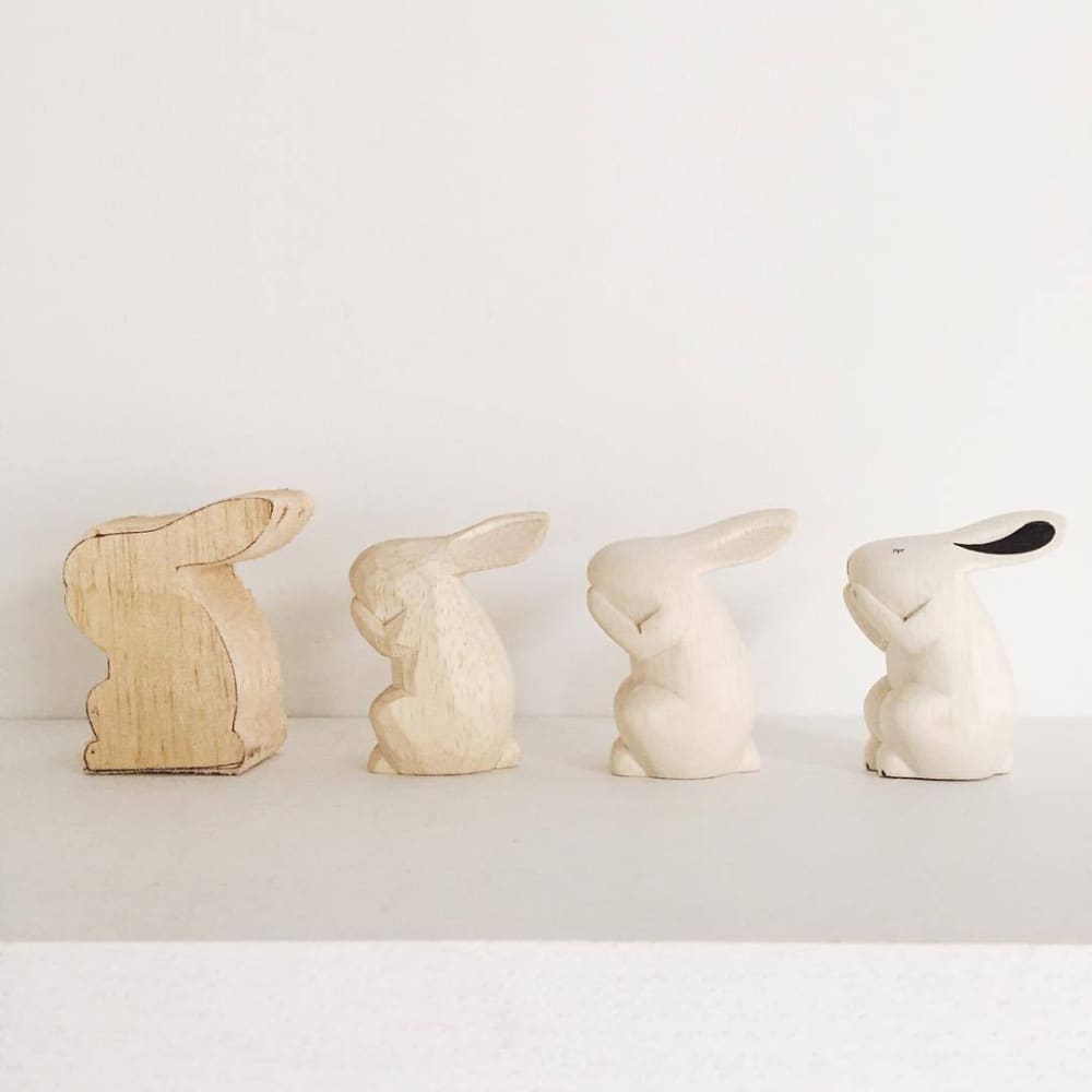 Figurines en bois - Famille cochon - FIGURINES EN BOIS