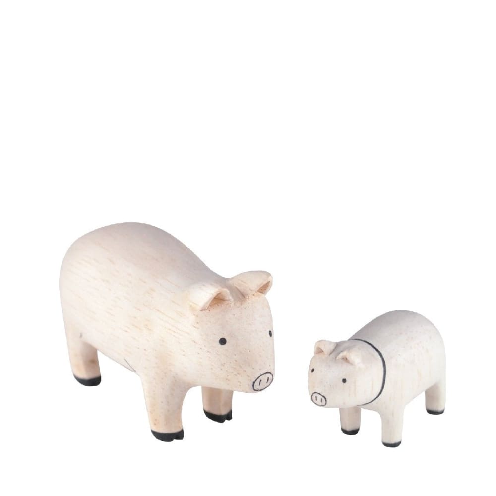 Figurines en bois - Famille cochon - FIGURINES EN BOIS