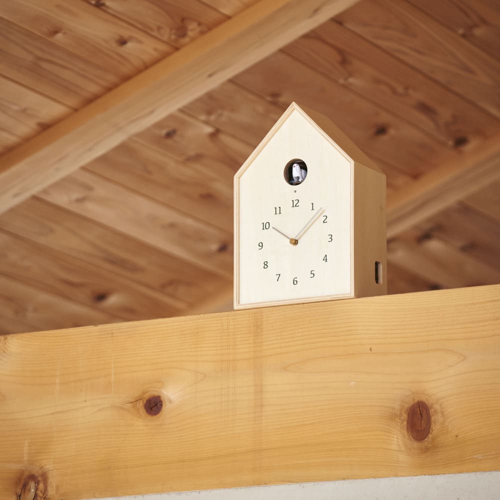 Horloge murale - Birdhouse - Bois naturel - HORLOGE MURALE