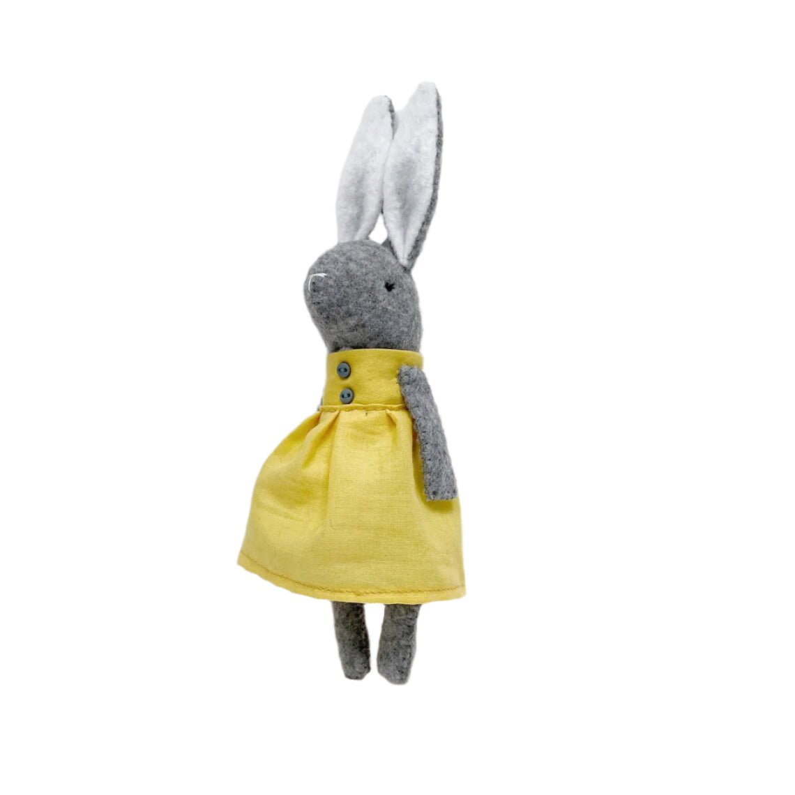 Peluche - Lapine avec robe jaune