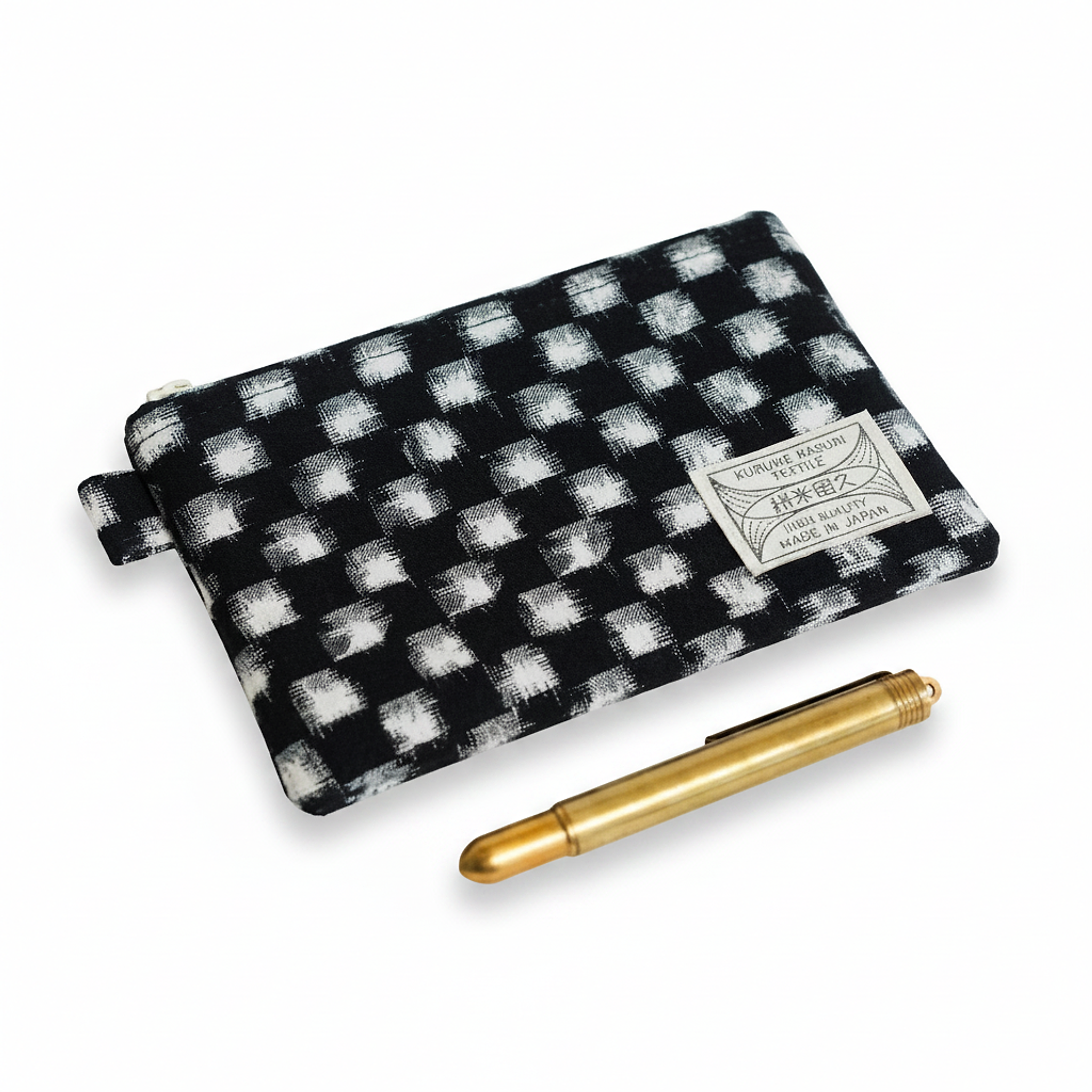 Pouch S Check Navy/White