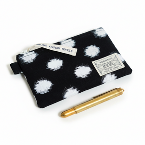S Clutch Navy/White Polka Dots