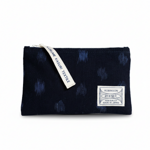 M Clutch Navy Blue Polka Dots