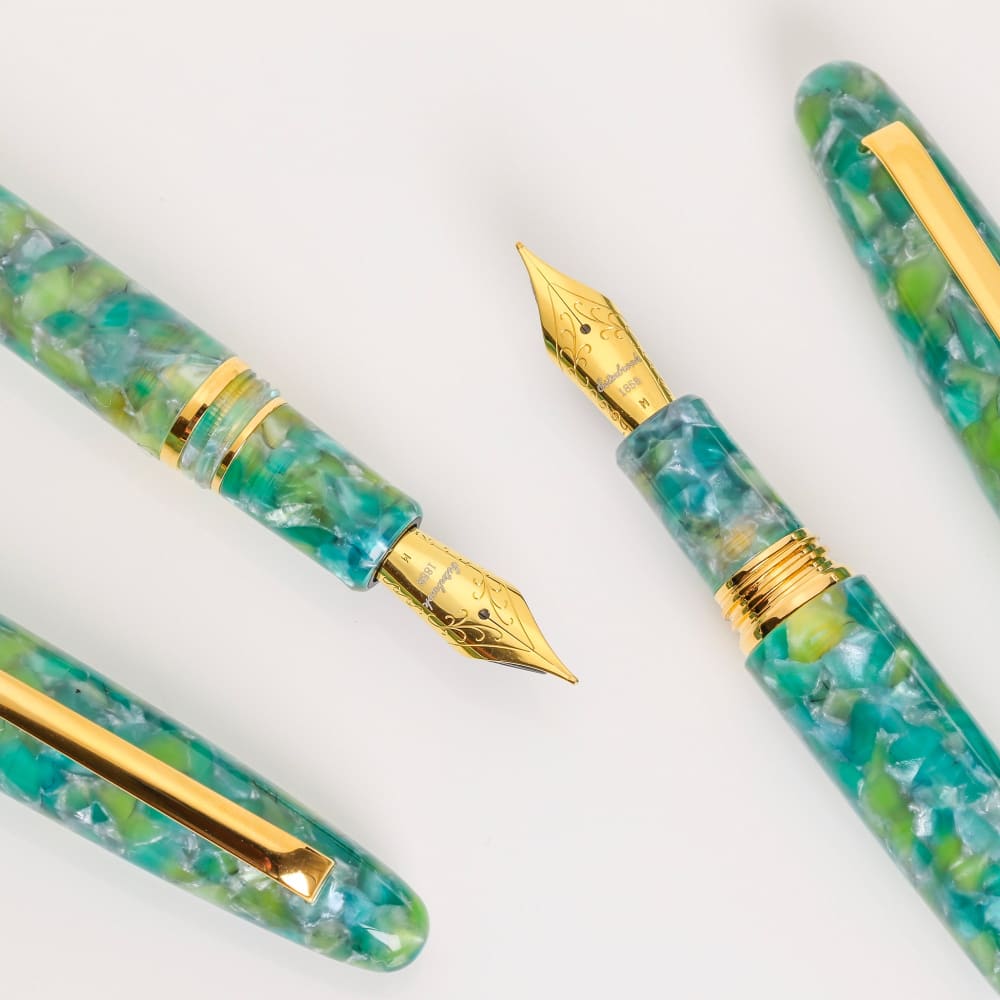 Stylo Plume à Bordure Palladium - Sea Glass Collection Oversize - STYLOS PLUMES