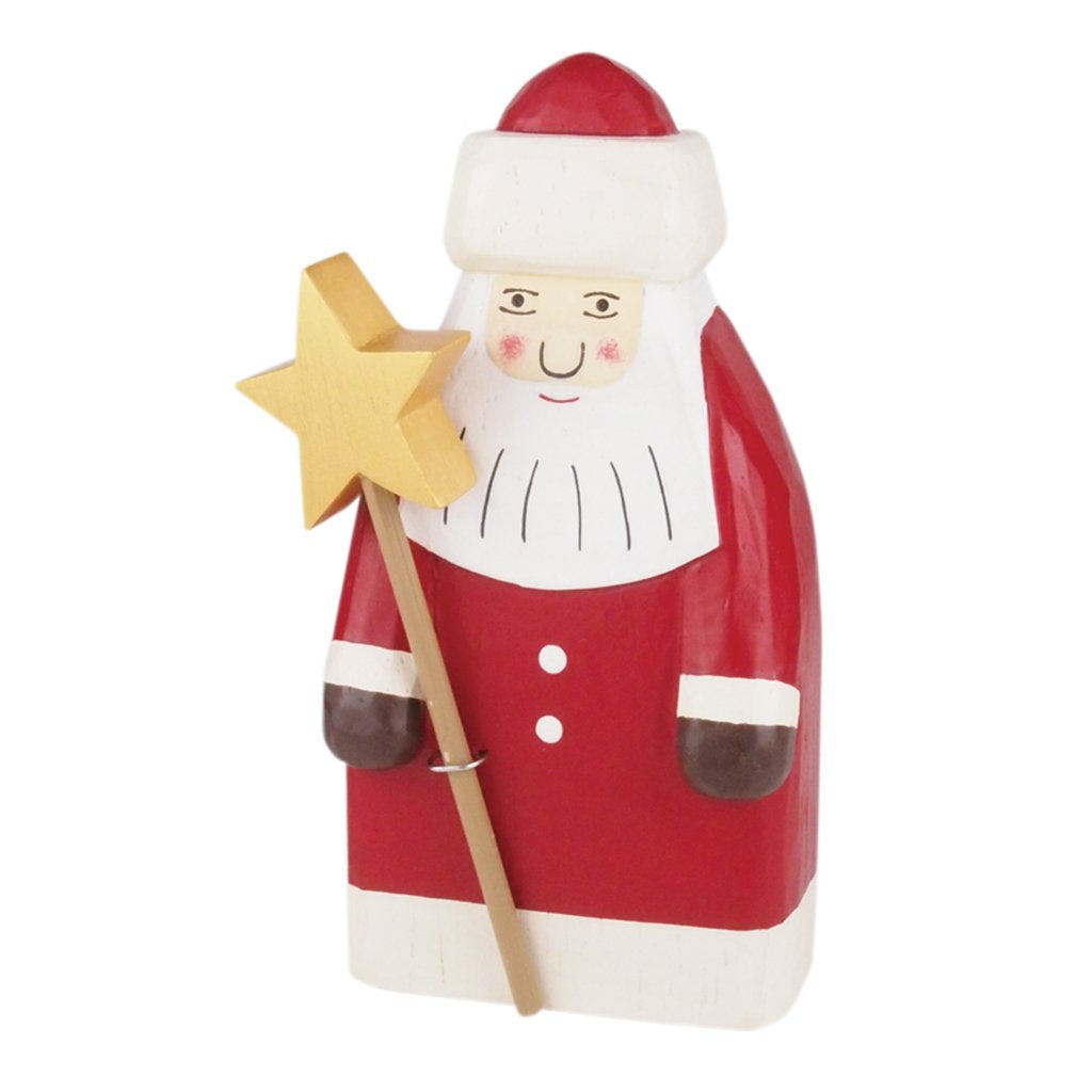 Figurine en Bois - Père Noël Classique - Étoile