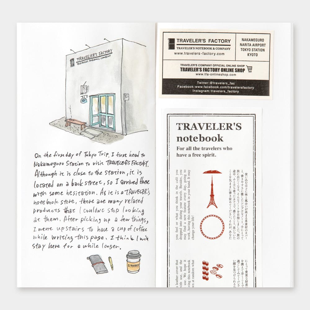 TOKYO EDITION - carnet pages blanches - TRAVELER’S NOTEBOOK REFILLS